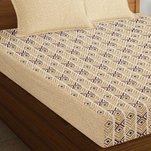Hitech Sales Brown Polycotton Double Bedsheet | Soft, Durable & Fade-Resistant | Ideal for Double Bed | Easy Care & Washable