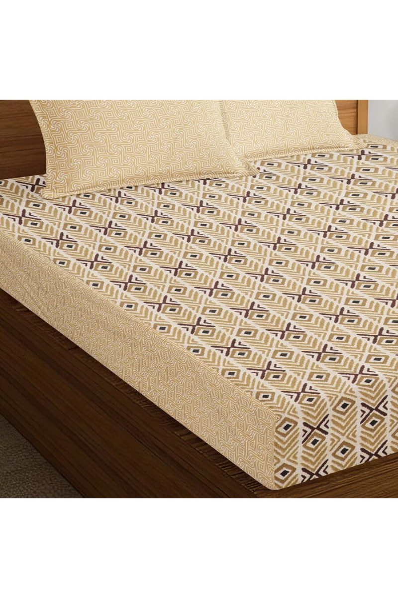 Hitech Sales Brown Polycotton Double Bedsheet | Soft, Durable & Fade-Resistant | Ideal for Double Bed | Easy Care & Washable