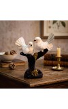 White Bird Couple Decorative Showpiece on Tree Branch Base | Resin Love Birds Figurine for Home & Office Décor | Elegant Tabletop Statue for Living Room, Bedroom & Gift Purpose