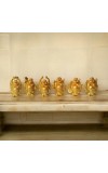 Laughing Buddha Set of 6 | Marble Resin Gold Feng Shui Buddha Statues for Home Decor, Office, Dining Room | Asian Gift Showpiece
