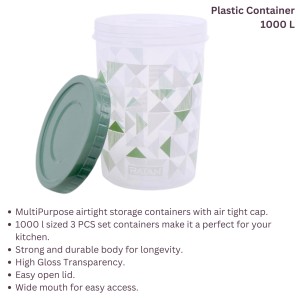 Storage Food Cylindrical Container Set (3 PCS) with Lids, Space-Saving, Airtight & Leak Proof, 100% Food Grade, Microwave & Freezer Safe, Dishwasher Safe, Ideal for Home & Kitchen (1000 ML) Storage Food Cylindrical Container Set (3 PCS) with Lids, Space-Saving, Airtight & Leak Proof, 100% Food Grade, Microwave & Freezer Safe, Dishwasher Safe, Ideal for Home & Kitchen (1000 ML)