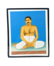 Anukul Thakur Wooden Laminated Photo Frame with Stand | Spiritual Religious Decor | Compact Size for Home & Office