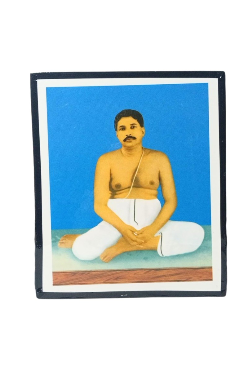 Anukul Thakur Wooden Laminated Photo Frame with Stand | Spiritual Religious Decor | Compact Size for Home & Office