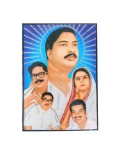 Hitech Sales Anukul Chandra Thakur Pariwar Laminated Photo Frame with Plywood Inside, for Pooja, Home, Room, Office Or Study Table, and Gift (Wall and Tabletop,12.3 x 17.4 cm)