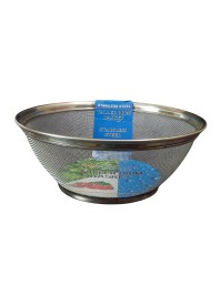 HiTechMart Stainless Steel Mesh Strainer Basket – Heavy-Duty Colander for Washing, Rinsing & Draining Fruits, Vegetables, Rice & Pasta – Rustproof, Durable & Food-Grade Kitchen Sieve