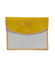 Hitech Sales Envelope Folder, Poly-Plastic A4 Documents File Storage Bag with Snap Button Certificate File Holder Document Folder for Certificates (A4) (Yellow)