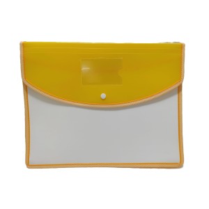 Hitech Sales Envelope Folder, Poly-Plastic A4 Documents File Storage Bag with Snap Button Certificate File Holder Document Folder for Certificates (A4) (Yellow)