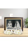 Hitech Sales Sri Ramakrishna Paramahansa and Sarada Devi Polystyrene Photo Frame, Rectangular Printed Photo Frame for Pooja Room, Home Decoration and Gifting (Tabletop, 7 x 9 x 0.9 inches, Brown)