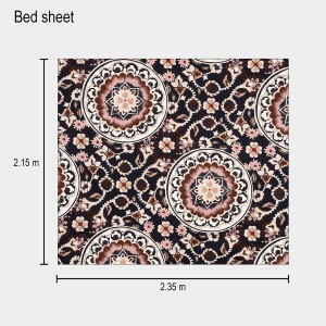 Hitech Sales Brown Geometric Printed Double Bedsheet | Soft, Durable & Fade-Resistant | Easy Care & Washable