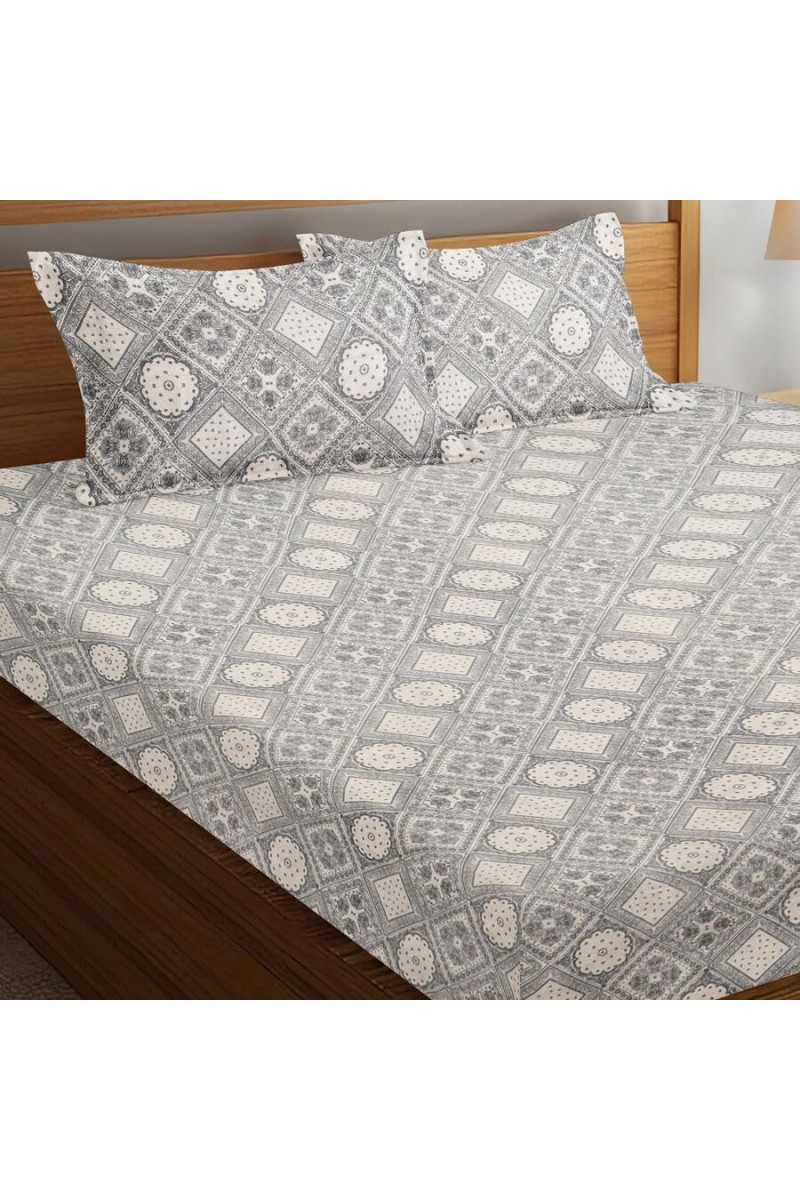 Hitech Sales Microfiber Double Bedsheet - Grey | Soft, Durable & Fade-Resistant | Ideal for Double Bed | Easy Care & Washable