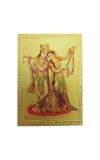Hitech Sales Radha Krishna Gold-Plated Religious Acrylic Photo Frame Hindu God and Goddess Temple Art Decor for Home, Office, Car Dashboard and Gift Purpose