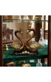Golden Swan Couple Decorative Showpiece | Resin Love Birds Figurine for Home & Office Décor | Elegant Tabletop Statue for Living Room, Bedroom & Gift Item (Brown & Gold Finish)