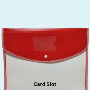 Hitech Sales Envelope Folder, Poly-Plastic A4 Documents File Storage Bag with Snap Button Certificate File Holder Document Folder for Certificates (A4) (Red)