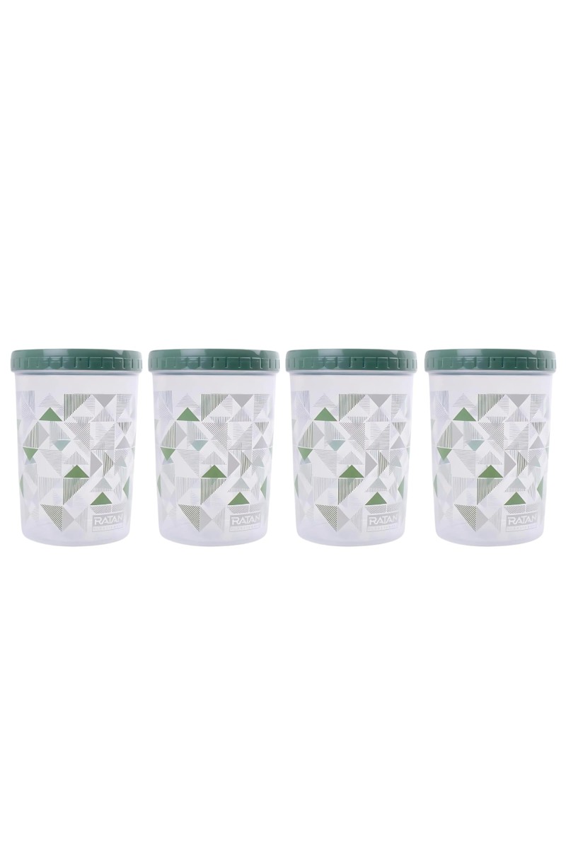 Storage Food Cylindrical Container Set (4 PCS) with Lids, Space-Saving, Airtight & Leak Proof, 100% Food Grade, Microwave & Freezer Safe, Dishwasher Safe, Ideal for Home & Kitchen (500 ML)