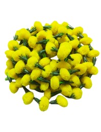 Hitech Sales 10 Woolen Artificial Long Marigold Fluffy Flower Garland Strings for Home Decoration, Pooja Mandir Decor Genda Phool for Wedding and Festivals, Diwali (40 inch) (Yellow)