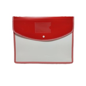 Hitech Sales Envelope Folder, Poly-Plastic A4 Documents File Storage Bag with Snap Button Certificate File Holder Document Folder for Certificates (A4) (Red)