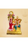 Shri Lakshmi Ganesh Murti with Stone Work Gold Plated Decorative Figurine | Religious Idol for Home Mandir, Office & Festive Decor