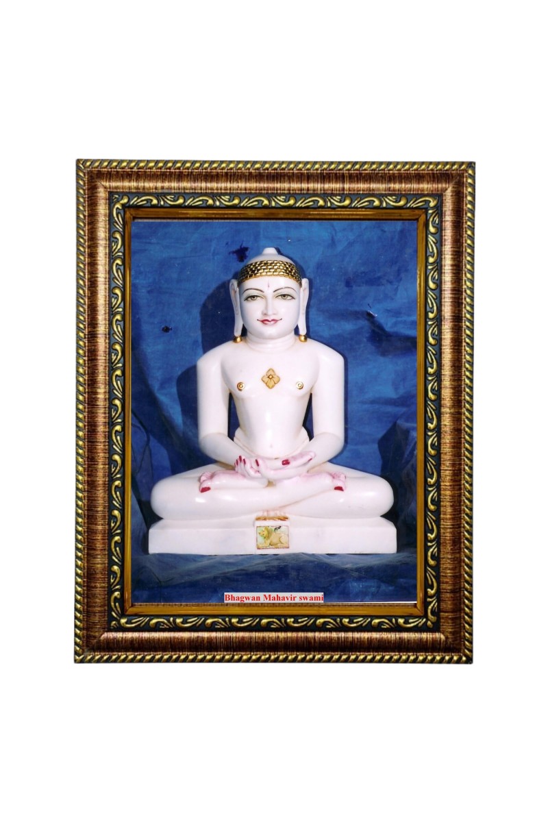 HiTech Sales Lord Gautam Buddha White Statue Buddhist Deity Wall Art Siddhartha Image Meditating for Office, Wall/Table, Study Room & Living Room, Gifts | PVC Frame & Front Face - Glass (9 x 7 in)