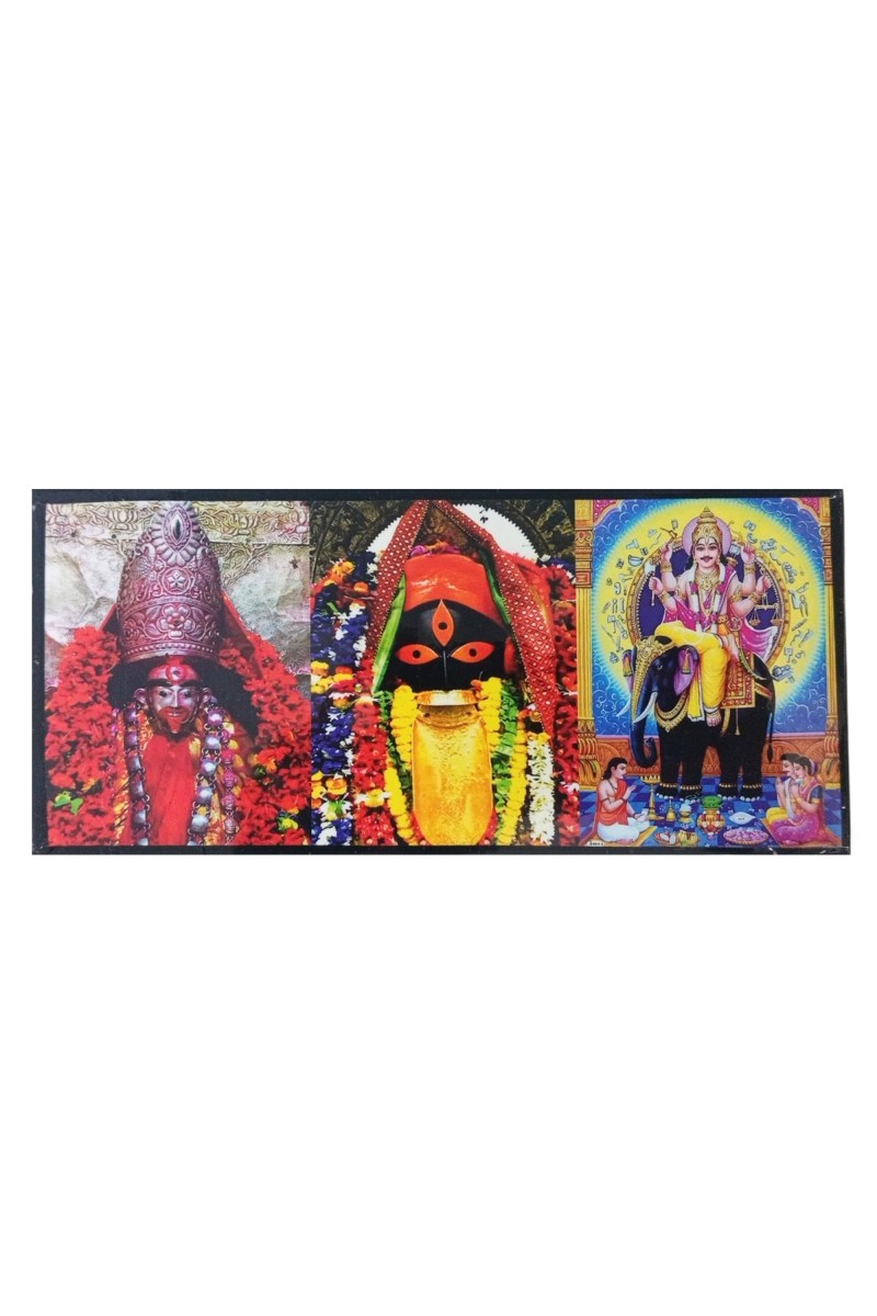 Hitech Sales Maa Tara, Maa Kali, Bhagwan Vishwakarma ji Laminated Photo Frame with Plywood Inside, for Pooja, Home, Room, Office Or Study Table, and Gift (Wall and Tabletop, 3.6 x 7.6 inches)