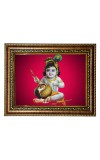 HiTech Sales Lord Krishna Baby Picture Bal Gopal Deity Divine with Yashoda MATA Mother Flute Childhood Image, Wall/Table, Study Room & Living Room, Gifts | PVC Frame & Front Face - Glass (9 x 7)