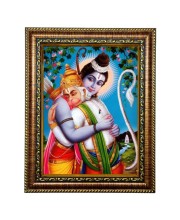 Hi Tech Sales Hanuman ji with Bhagwan Shiv Laminations Photo Frame for Table, Study & Living Room, Gifts : Divine Blessings for Your Home (Synthetic Wood Base and Front face - Glass) (7 x 9)