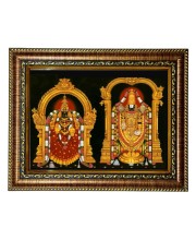 HiTech Sales Lord Tirupati Balaji Padmavati Photo Frame Tirumala Venkateswara Deity for Office, Wall/Table, Study Room & Living Room, Gifts | PVC Frame & Front Face - Glass (9 x 7 in)