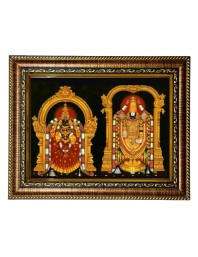 HiTech Sales Lord Tirupati Balaji Padmavati Photo Frame Tirumala Venkateswara Deity for Office, Wall/Table, Study Room & Living Room, Gifts | PVC Frame & Front Face - Glass (9 x 7 in)