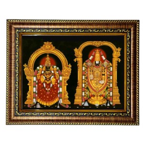 HiTech Sales Lord Tirupati Balaji Padmavati Photo Frame Tirumala Venkateswara Deity for Office, Wall/Table, Study Room & Living Room, Gifts | PVC Frame & Front Face - Glass (9 x 7 in) HiTech Sales Lord Tirupati Balaji Padmavati Photo Frame Tirumala Venkateswara Deity for Office, Wall/Table, Study Room & Living Room, Gifts | PVC Frame & Front Face - Glass (9 x 7 in)