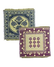 Hitech Sales Pure Cotton Puja Aasan Set Designer Prayer Mats for Puja, Meditation or Sitting on Floor & Multipurpose Use - Size 20 x 20 inch (Multicolor) (2)