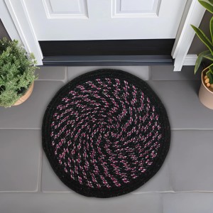 Hi Tech Sales Rugs, Cotton Door Mat (40X40cm) | Absorbent Microfibre Solid Bath Mat | Non Slip Mats for Bathroom, Bedroom, Kitchen, Door Mat, Floor Mat & Entrance | Pack of 1, Round Shape, Black Hi Tech Sales Rugs, Cotton Door Mat (40X40cm) | Absorbent Microfibre Solid Bath Mat | Non Slip Mats for Bathroom, Bedroom, Kitchen, Door Mat, Floor Mat & Entrance | Pack of 1, Round Shape, Black