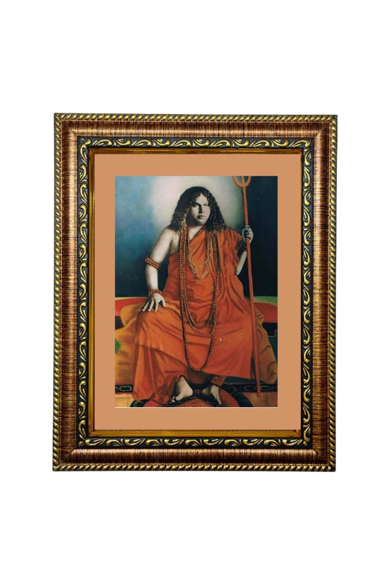 HiTech Sales Swami Pranabananda Picture Frame Photo for puja Wall Art Portrait Image Spiritual Framed for Office, Wall/Table, Study Room & Living Room, Gifts | PVC Frame & Front Face - Glass (7 x 9)