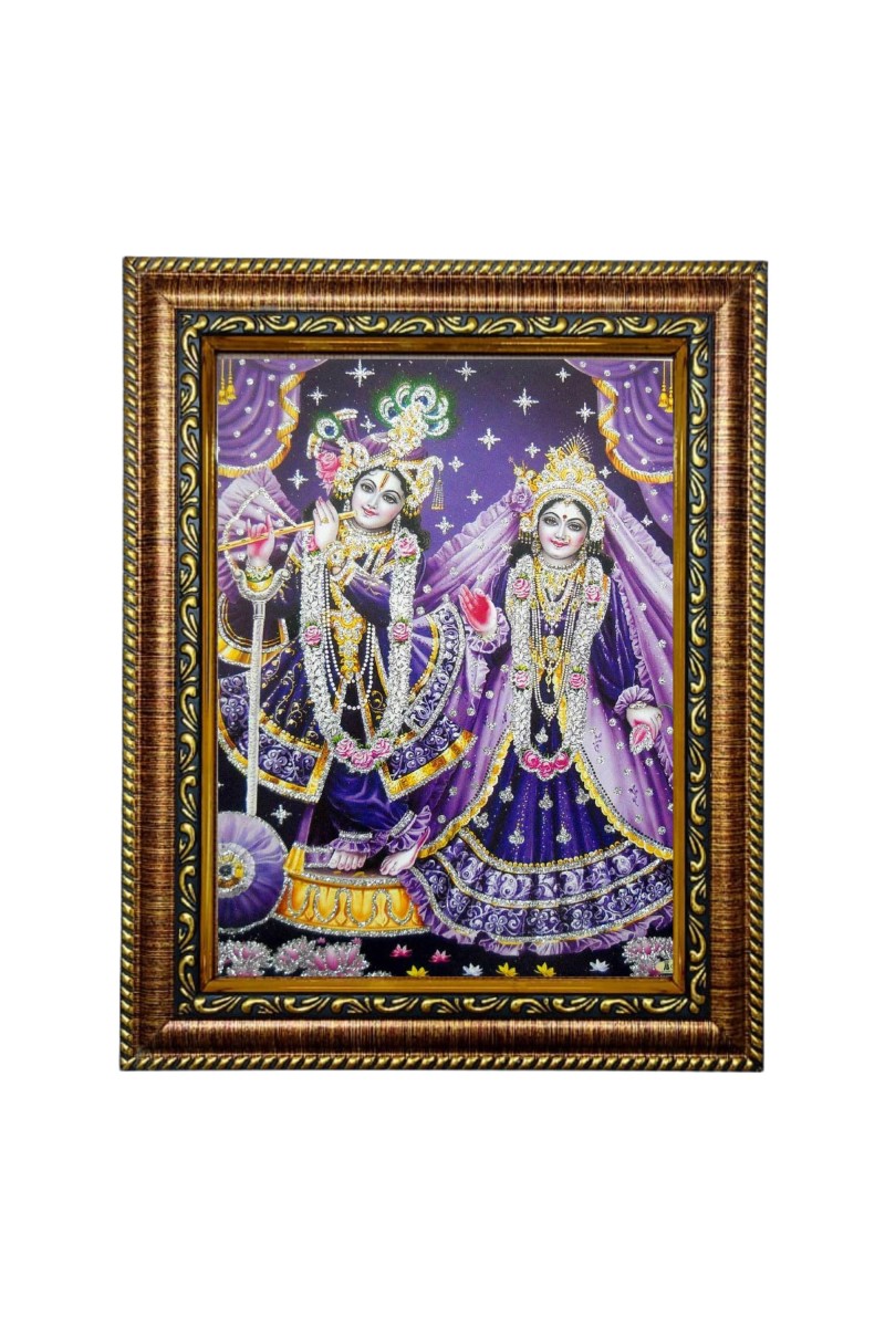 Hi Tech Sales Radha O Krishna Laminated Photo Frame || for Table, Study & Living Room, Gifts : Divine Blessings for Your Home || PVC Frame & Face Glass (7 x 9 inch)