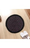 Hi Tech Sales Rugs, Cotton Door Mat (40X40cm) | Absorbent Microfibre Solid Bath Mat | Non Slip Mats for Bathroom, Bedroom, Kitchen, Door Mat, Floor Mat & Entrance | Pack of 1, Round Shape, Black