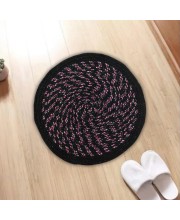 Hi Tech Sales Rugs, Cotton Door Mat (40X40cm) | Absorbent Microfibre Solid Bath Mat | Non Slip Mats for Bathroom, Bedroom, Kitchen, Door Mat, Floor Mat & Entrance | Pack of 1, Round Shape, Black
