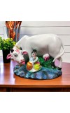 Hitech White Color Small Size Table Decor Religious Idol Cow & Gopal Set