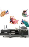 Hitech 3D Peacock Wall Decor Stickers | 4 in 1pack | 3D Printed Wall Decor Peacock Wall Art for Wall Design