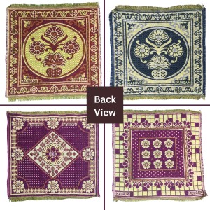 Hitech Sales Pure Cotton Puja Aasan Set Designer Prayer Mats for Puja, Meditation or Sitting on Floor & Multipurpose Use - Size 20 x 20 inch (Multicolor) (2)