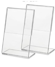 Clear Acrylic L Shape Display Stand 9.5 x 7 cm – Transparent Photo Holder, Price Tag Holder, Table Sign Display Stand for Shop Counter, Office Desk, Restaurant Menu & Photo Frame (2)