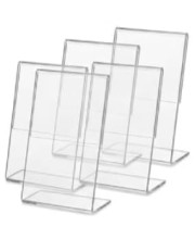 Clear Acrylic L Shape Display Stand 9.5 x 7 cm – Transparent Photo Holder, Price Tag Holder, Table Sign Display Stand for Shop Counter, Office Desk, Restaurant Menu & Photo Frame (5)