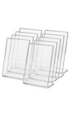 Clear Acrylic L Shape Display Stand 9.5 x 7 cm – Transparent Photo Holder, Price Tag Holder, Table Sign Display Stand for Shop Counter, Office Desk, Restaurant Menu & Photo Frame (10)