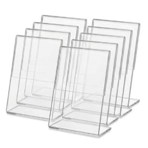 Clear Acrylic L Shape Display Stand 9.5 x 7 cm – Transparent Photo Holder, Price Tag Holder, Table Sign Display Stand for Shop Counter, Office Desk, Restaurant Menu & Photo Frame (10) Clear Acrylic L Shape Display Stand 9.5 x 7 cm – Transparent Photo Holder, Price Tag Holder, Table Sign Display Stand for Shop Counter, Office Desk, Restaurant Menu & Photo Frame (10)