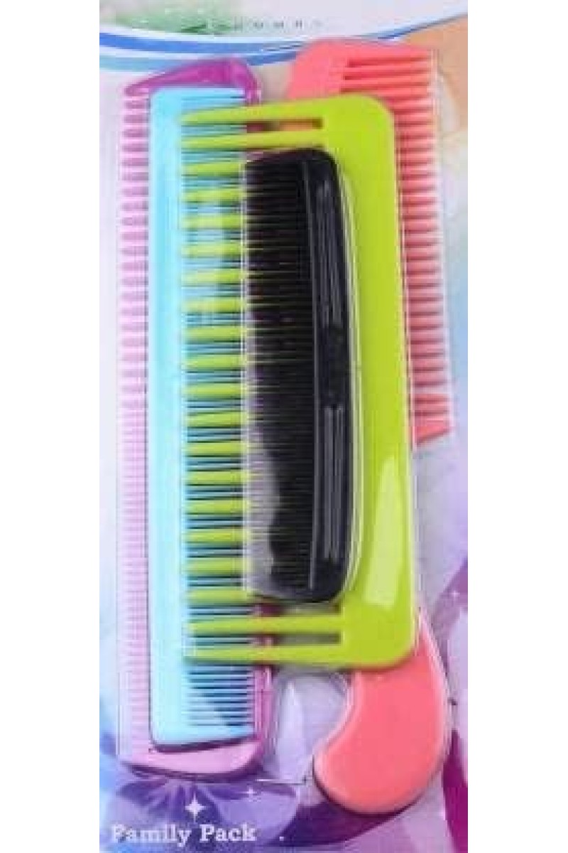 Hair Combs Set – Pack of 5 Unisex Combs for Men & Women | Includes Pocket,Wide Tooth Shampoo, Dressing, Handle & Ladies