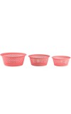 Hitech Home One Desire Pink Plastic Basket (Set of 3)