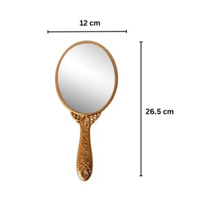 Makeup Plastic Portable Hand Mirror | Compact Handheld Mirror for Travel, Beauty, and Daily Use (Brown)