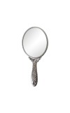 Makeup Plastic Portable Hand Mirror | Compact Handheld Mirror for Travel, Beauty, and Daily Use (Silver)
