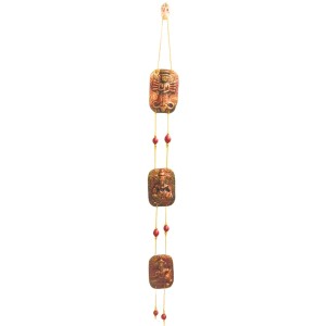Handcrafted Terracotta Hindu Deity Hanging with Ganesha Design | Decorative Wall Hanging for Home, Entrance & Temple Decor | Traditional Door Hanging | Copper Finish Ornament