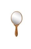 Makeup Plastic Portable Hand Mirror | Compact Handheld Mirror for Travel, Beauty, and Daily Use (Brown)