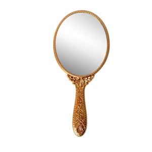 Makeup Plastic Portable Hand Mirror | Compact Handheld Mirror for Travel, Beauty, and Daily Use (Brown)