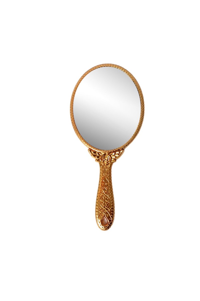 Makeup Plastic Portable Hand Mirror | Compact Handheld Mirror for Travel, Beauty, and Daily Use (Brown)