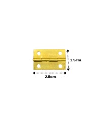 12 pcs Mini Hinges with Screws – Small Brass Hardware for Wooden Boxes, Models & Furniture
